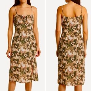 Chelsea28 Floral Spaghetti Strap Dress Green Pink Daisy Blur Womens XL